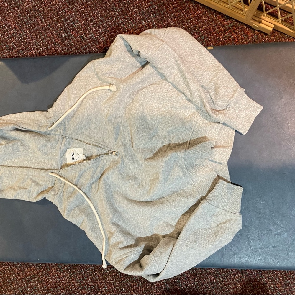 Aerie Gray Zip-Up Hoodie